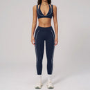 Conjunto Top Esportivo + Shorts Ciclista Cintura Alta