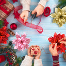 Flores Artificiais Glitter para Árvore de Natal
