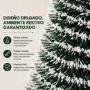 Árvore de Natal Cônica Fina com Efeito Neve