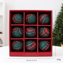 Kit 9 Bolas de Natal 8cm Estampa Xadrez