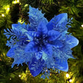 Flores Artificiais Glitter para Árvore de Natal