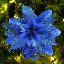 Flores Artificiais Glitter para Árvore de Natal