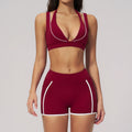 Conjunto Top Esportivo + Shorts Ciclista Cintura Alta
