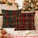 Kit 2 Capas de Almofada Xadrez de Natal