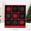 Kit 9 Bolas de Natal 8cm Estampa Xadrez