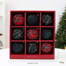 Kit 9 Bolas de Natal 8cm Estampa Xadrez