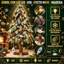 Árvore de Natal Decorativa com Luzes LED e Efeito Neve