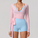 Blusa Wrap Manga Longa Respirável
