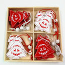 Kit 12 Pingentes de Madeira para Árvore de Natal