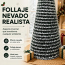 Árvore de Natal Cônica Fina com Efeito Neve