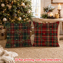 Kit 2 Capas de Almofada Xadrez de Natal