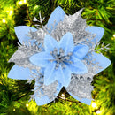 Flores Artificiais Glitter para Árvore de Natal