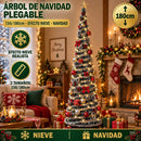 Árvore de Natal Dobrável Fina com Neve Realista