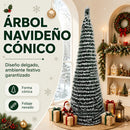 Árvore de Natal Cônica Fina com Efeito Neve