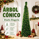 Árvore de Natal Cônica Fina com Efeito Neve