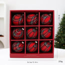 Kit 9 Bolas de Natal 8cm Estampa Xadrez