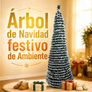 Árvore de Natal Dobrável Fina com Neve Realista