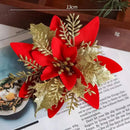 Flores Artificiais Glitter para Árvore de Natal