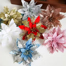 Flores Artificiais Glitter para Árvore de Natal