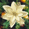 Flores Artificiais Glitter para Árvore de Natal