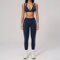 Conjunto Top Esportivo + Shorts Ciclista Cintura Alta