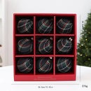 Kit 9 Bolas de Natal 8cm Estampa Xadrez