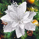 Flores Artificiais Glitter para Árvore de Natal