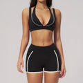 Conjunto Top Esportivo + Shorts Ciclista Cintura Alta