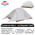 Barraca de Camping Cloud Up para 1, 2 ou 3 pessoas - ultraleve e impermeável