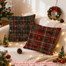 Kit 2 Capas de Almofada Xadrez de Natal