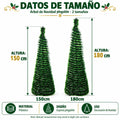 Árvore de Natal Dobrável Fina com Neve Realista