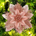 Flores Artificiais Glitter para Árvore de Natal