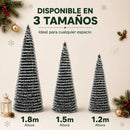 Árvore de Natal Cônica Fina com Efeito Neve