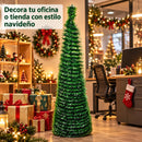 Árvore de Natal Dobrável Fina com Neve Realista