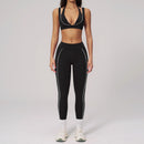 Conjunto Top Esportivo + Shorts Ciclista Cintura Alta