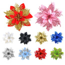 Flores Artificiais Glitter para Árvore de Natal