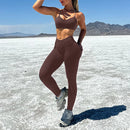 Conjunto Sem Costura Legging + Top Manga Longa