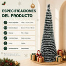 Árvore de Natal Cônica Fina com Efeito Neve